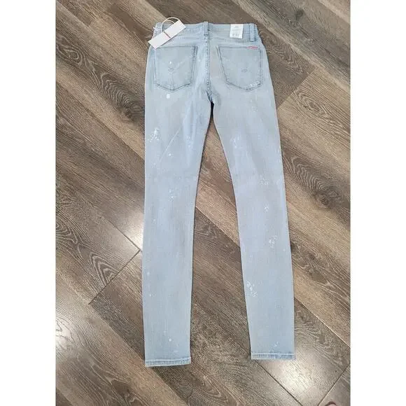 Hudson Midrise Nico Super Skinny‎ Blue Denim Jeans size 25 Distressed #P2